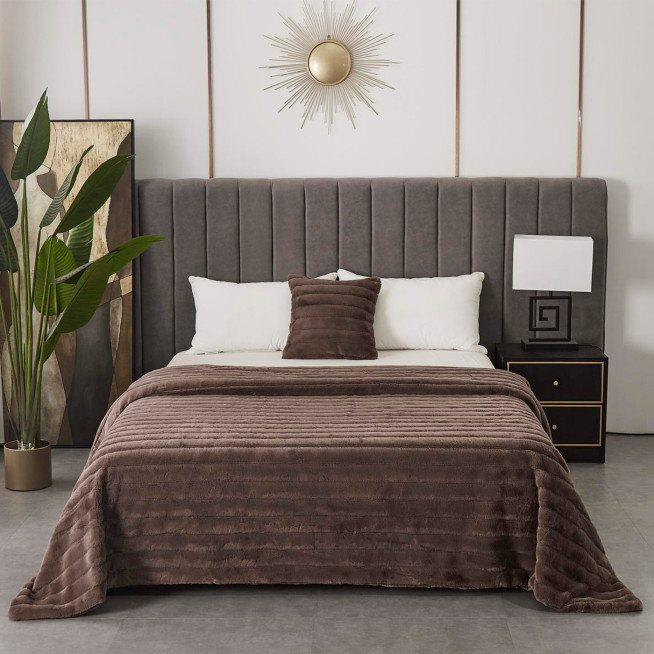 Плед искусственный мех Sofi De Marko Анабель шоколадный