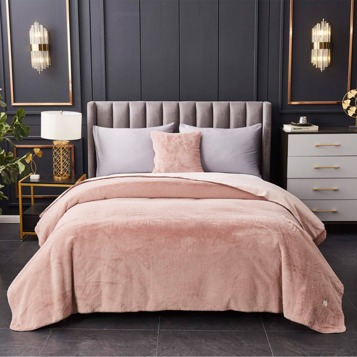 Плед искусственный мех Sofi De Marko Антуан пудра