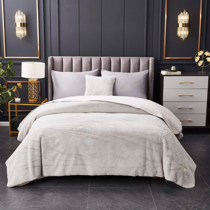 Плед искусственный мех Sofi De Marko Антуан серый