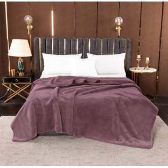 Плед искусственный мех Sofi De Marko Аурелия пурпурный