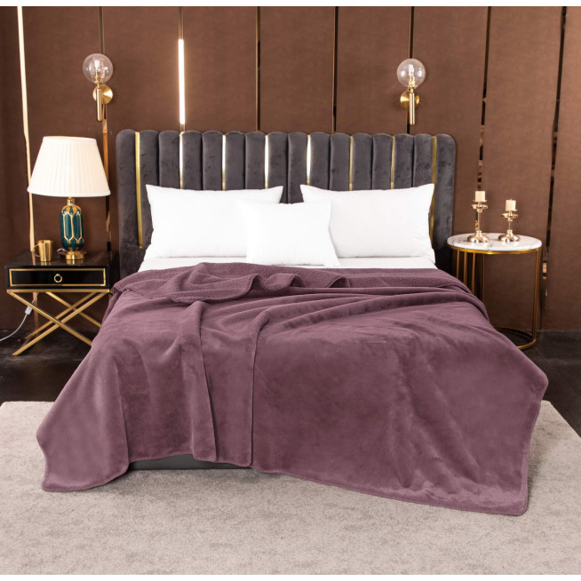 Плед искусственный мех Sofi De Marko Аурелия пурпурный