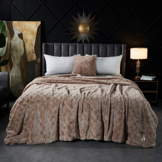 Плед искусственный мех Sofi De Marko Бернард беж