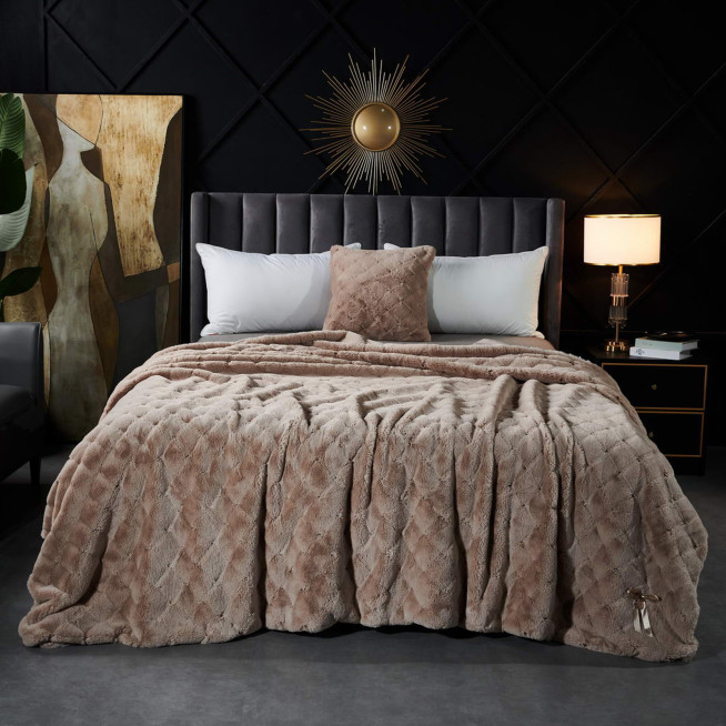 Плед искусственный мех Sofi De Marko Бернард беж