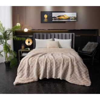 Плед искусственный мех Sofi De Marko Бернард крем