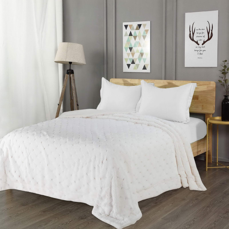 Плед искусственный мех Sofi De Marko Бернард молоко