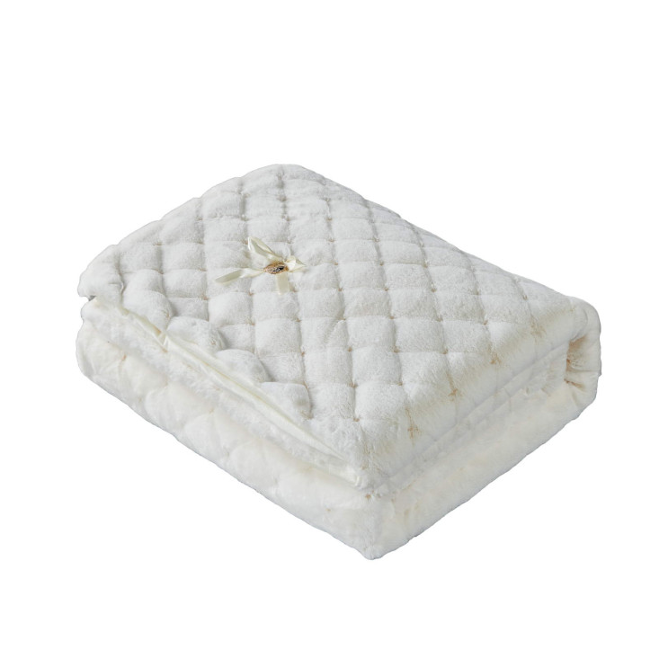 Плед искусственный мех Sofi De Marko Бернард молоко