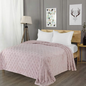 Плед искусственный мех Sofi De Marko Бернард пудра - купить по низким ценам в Lux-Postel.com