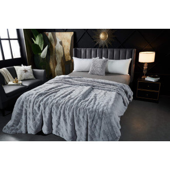 Плед искусственный мех Sofi De Marko Бернард светло серый - купить по низким ценам в Lux-Postel.com