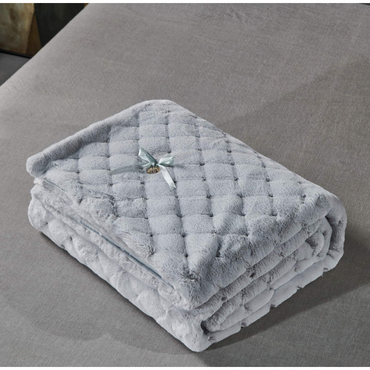 Плед искусственный мех Sofi De Marko Бернард светло серый