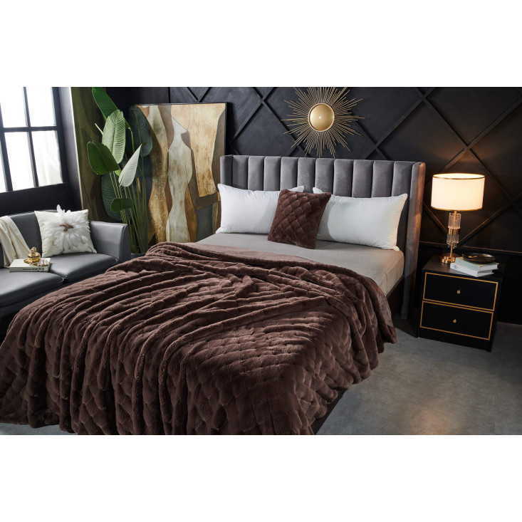 Плед искусственный мех Sofi De Marko Бернард шоколад