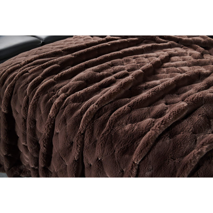 Плед искусственный мех Sofi De Marko Бернард шоколад