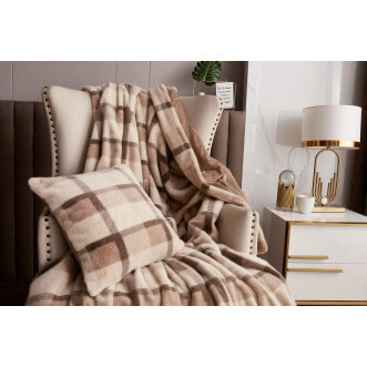 Плед искусственный мех Sofi De Marko Берри бежевый - купить по низким ценам в Lux-Postel.com