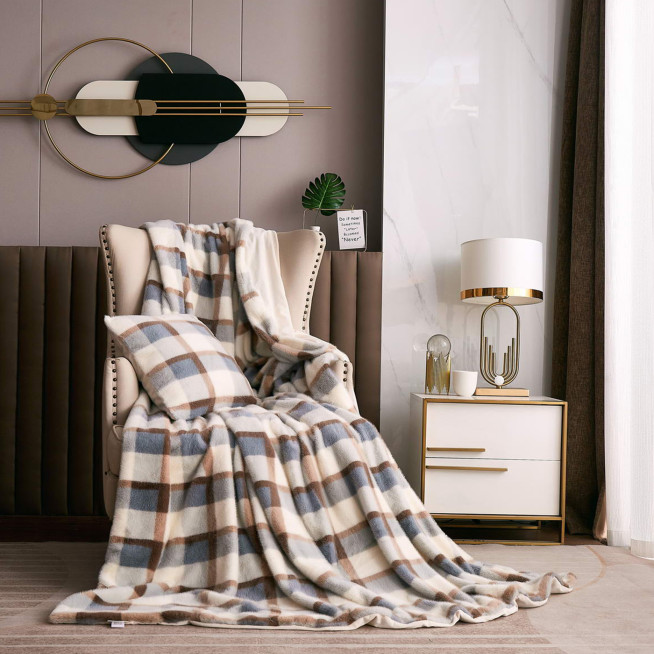 Плед искусственный мех Sofi De Marko Берри голубой