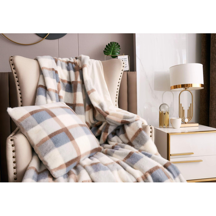 Плед искусственный мех Sofi De Marko Берри голубой