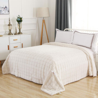 Плед искусственный мех Sofi De Marko Мадлен белый