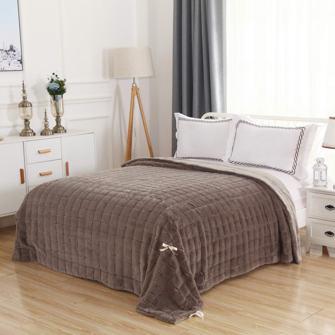 Плед искусственный мех Sofi De Marko Мадлен кофе