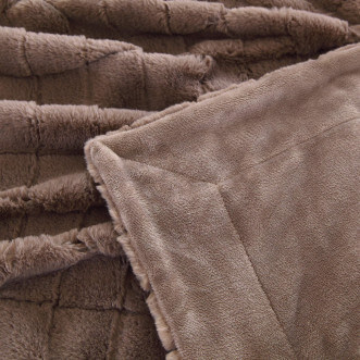 Плед искусственный мех Sofi De Marko Мадлен кофе - купить по низким ценам в Lux-Postel.com