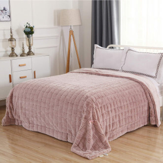 Плед искусственный мех Sofi De Marko Мадлен пепельная роза