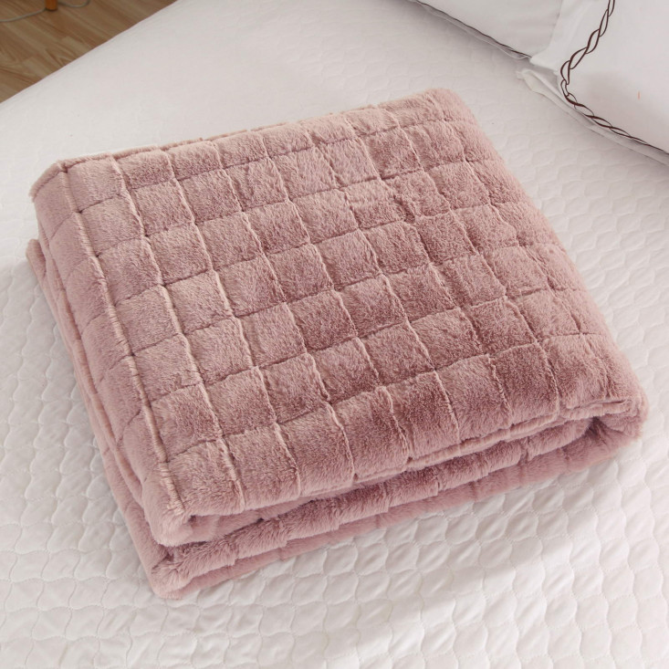 Плед искусственный мех Sofi De Marko Мадлен пепельная роза