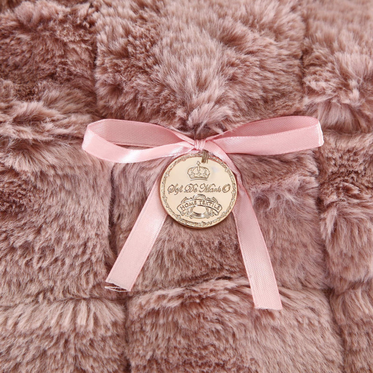 Плед искусственный мех Sofi De Marko Мадлен пепельная роза