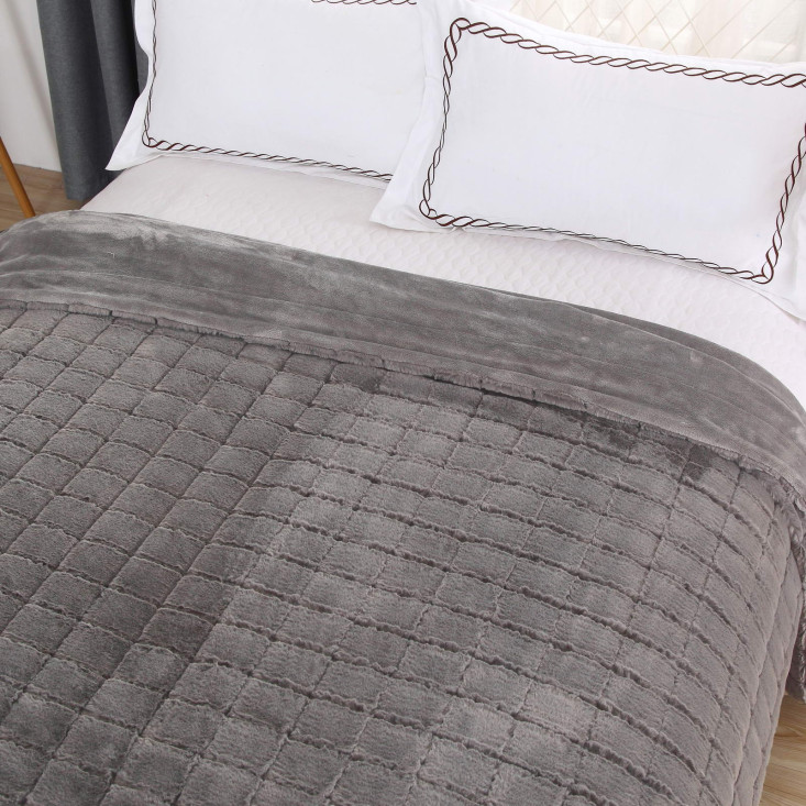 Плед искусственный мех Sofi De Marko Мадлен серый