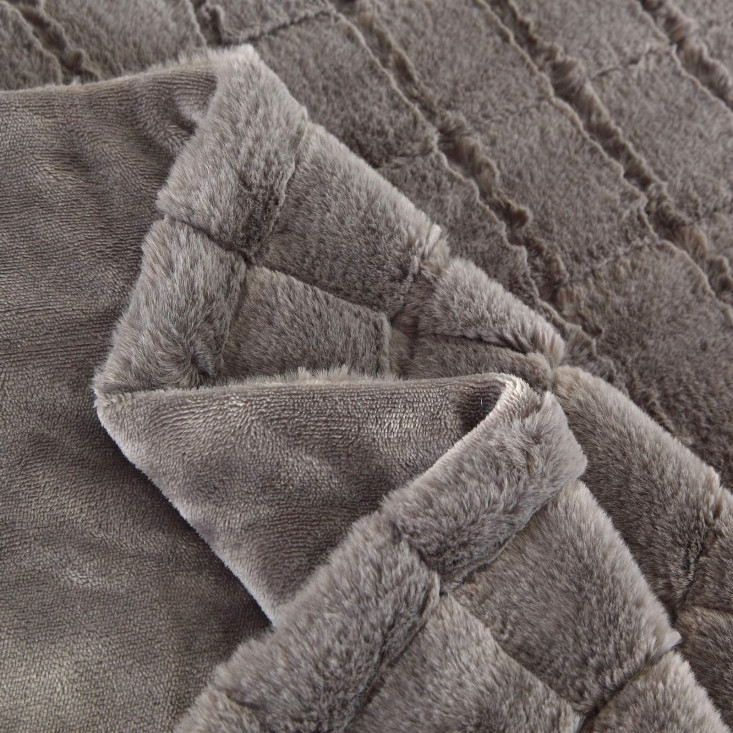 Плед искусственный мех Sofi De Marko Мадлен серый