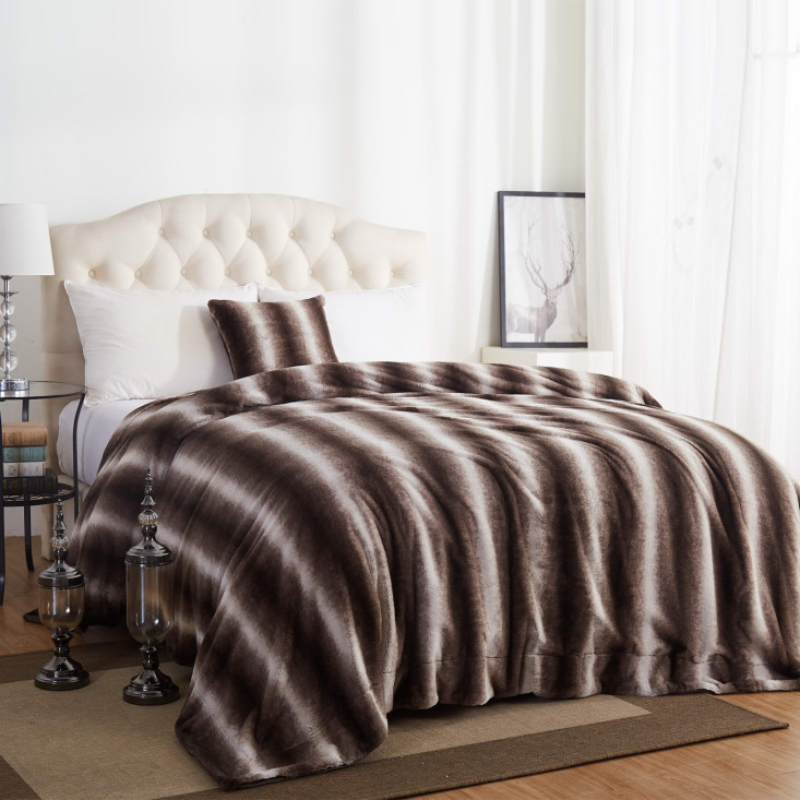 Плед искусственный мех Sofi De Marko Мех коричневый