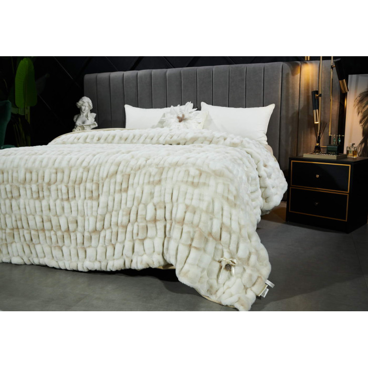 Плед искусственный мех Sofi De Marko Мех топленое молоко