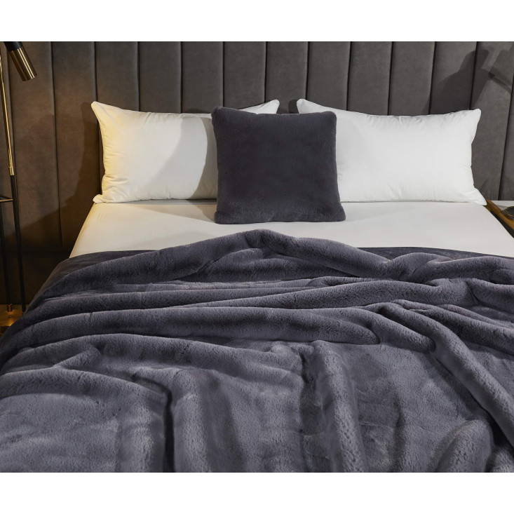 Плед искусственный мех Sofi De Marko Ричард антрацит