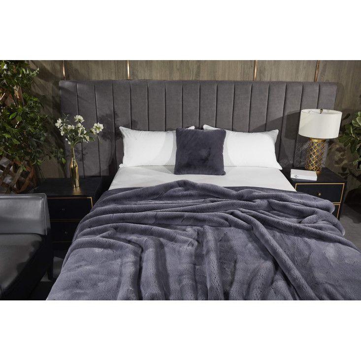 Плед искусственный мех Sofi De Marko Ричард антрацит