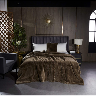 Плед искусственный мех Sofi De Marko Ричард кофе