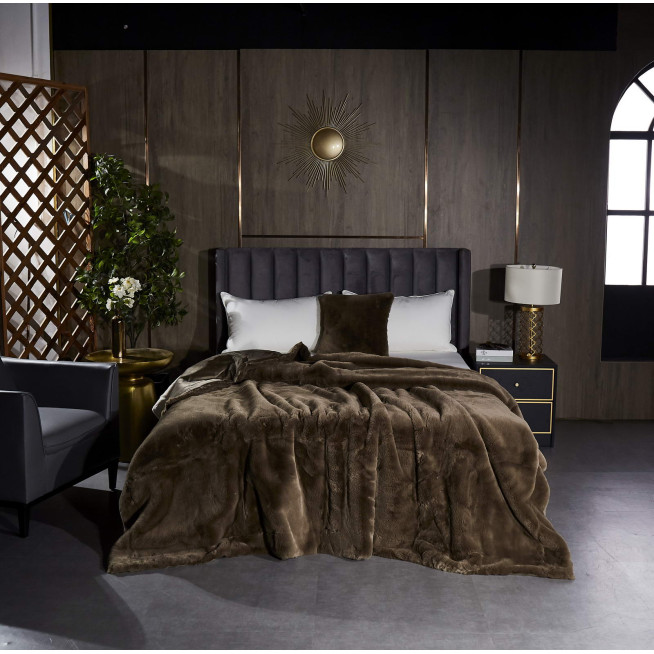 Плед искусственный мех Sofi De Marko Ричард кофе