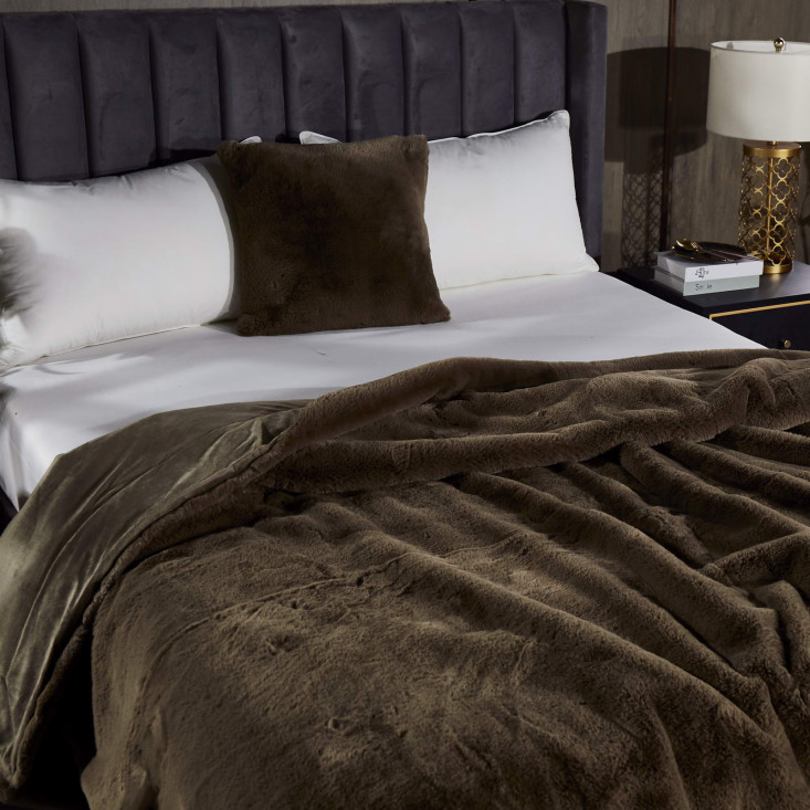 Плед искусственный мех Sofi De Marko Ричард кофе