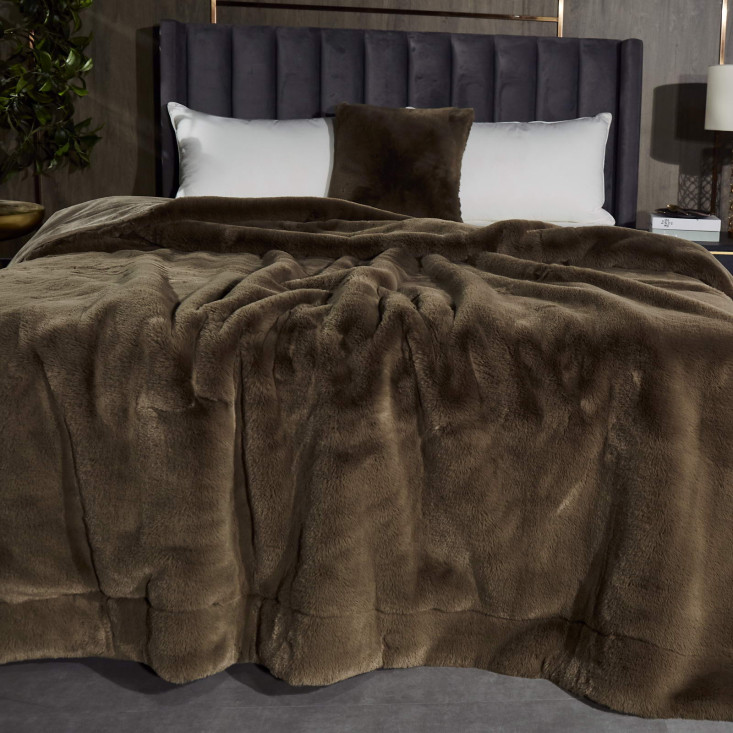 Плед искусственный мех Sofi De Marko Ричард кофе