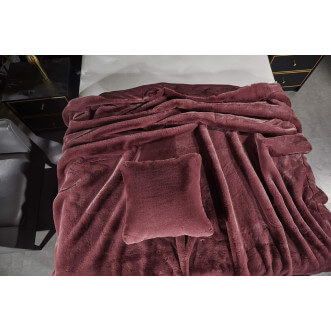 Плед искусственный мех Sofi De Marko Ричард марсала - купить по низким ценам в Lux-Postel.com