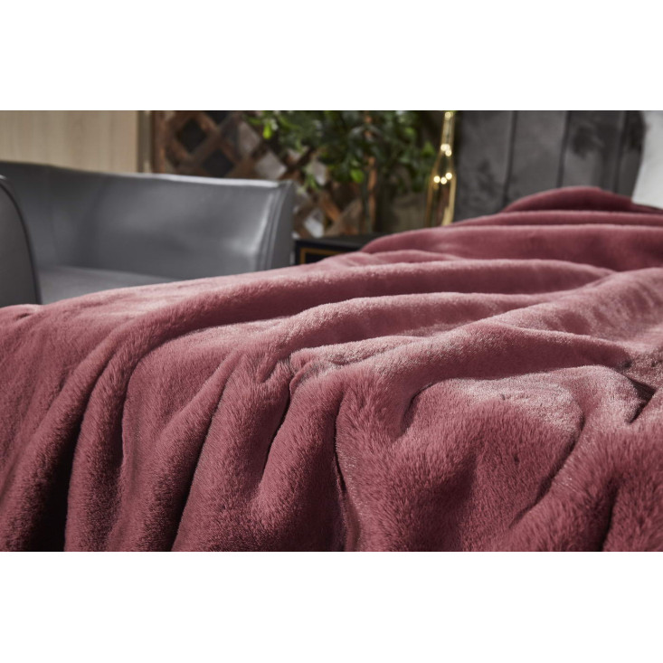 Плед искусственный мех Sofi De Marko Ричард марсала