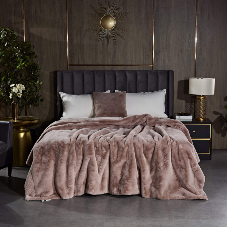 Плед искусственный мех Sofi De Marko Ричард пепельная роза