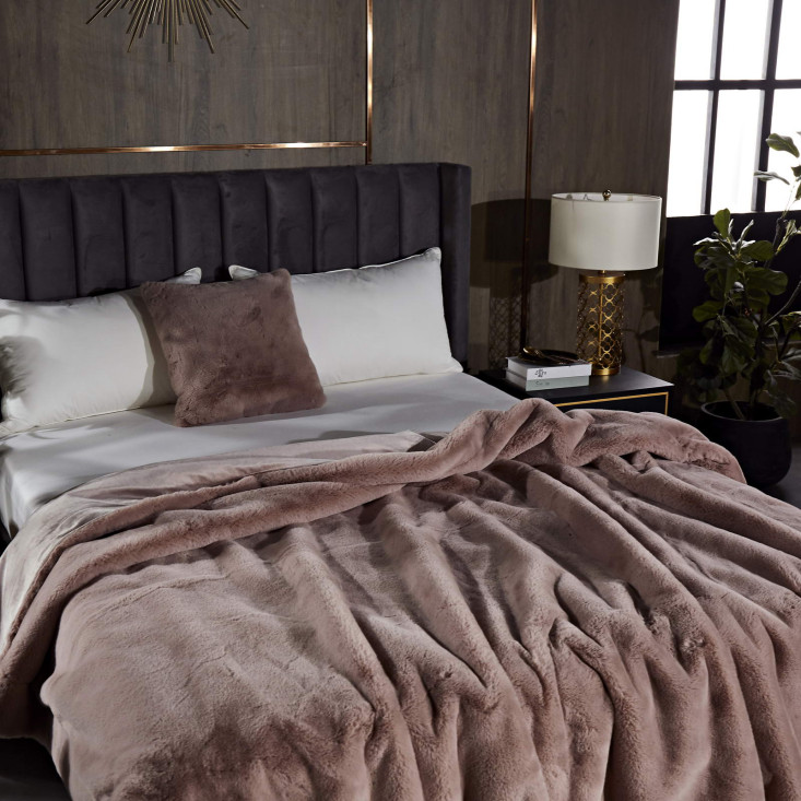 Плед искусственный мех Sofi De Marko Ричард пепельная роза