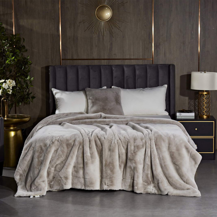 Плед искусственный мех Sofi De Marko Ричард серый