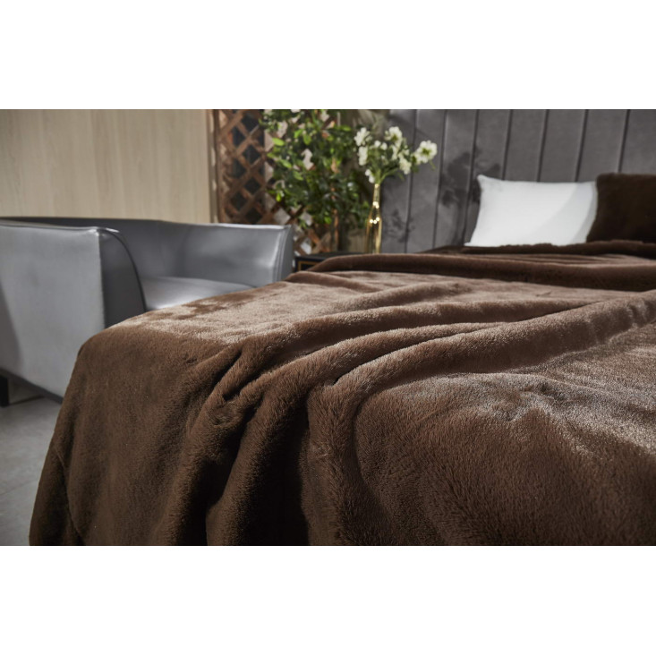 Плед искусственный мех Sofi De Marko Ричард шоколад