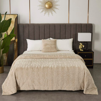 Плед искусственный мех Sofi De Marko Теодор беж