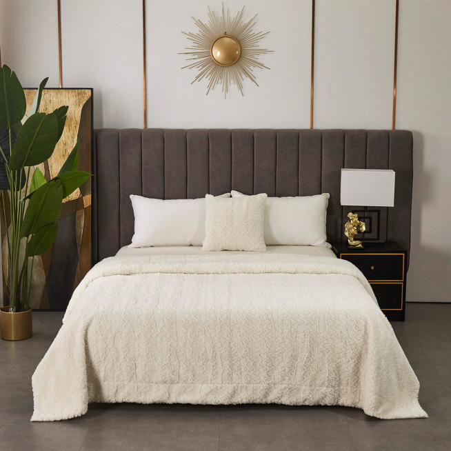 Плед искусственный мех Sofi De Marko Теодор белое