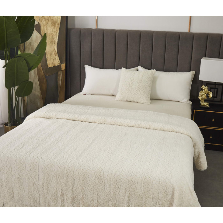 Плед искусственный мех Sofi De Marko Теодор белое