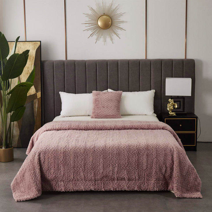 Плед искусственный мех Sofi De Marko Теодор пепельная роза