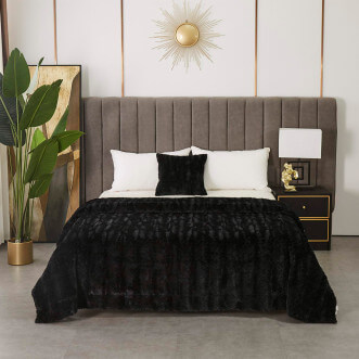 Плед искусственный мех Sofi De Marko Теодор черный