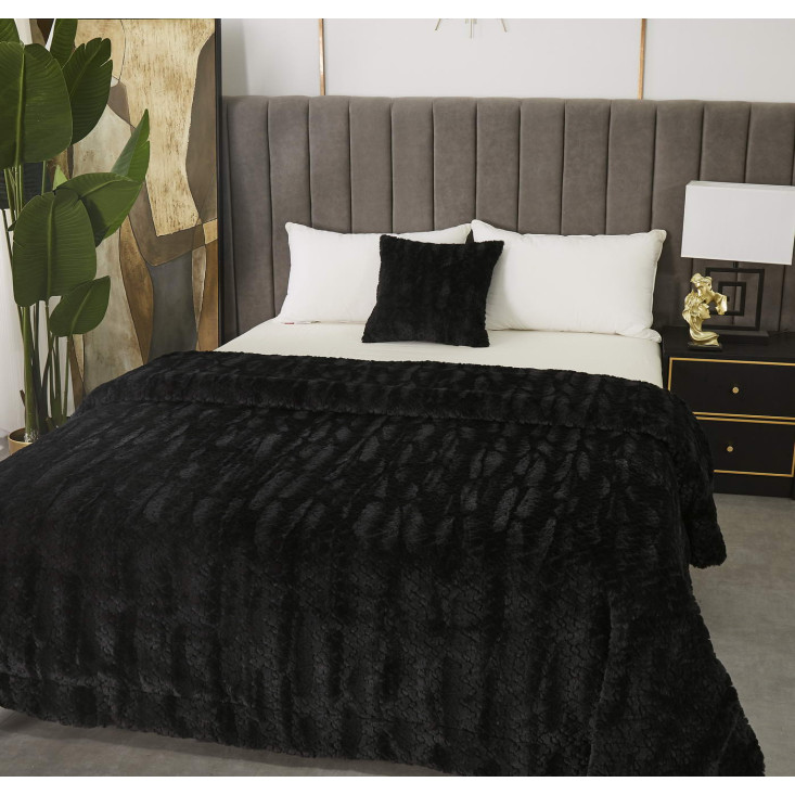 Плед искусственный мех Sofi De Marko Теодор черный