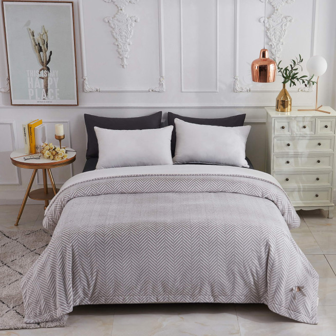 Плед искусственный мех Sofi De Marko Флоренс серый