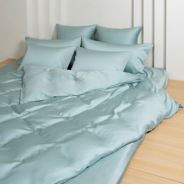 Постельное белье семейное с простыней на резинке Sea Wave Brilliant Grass German Grass