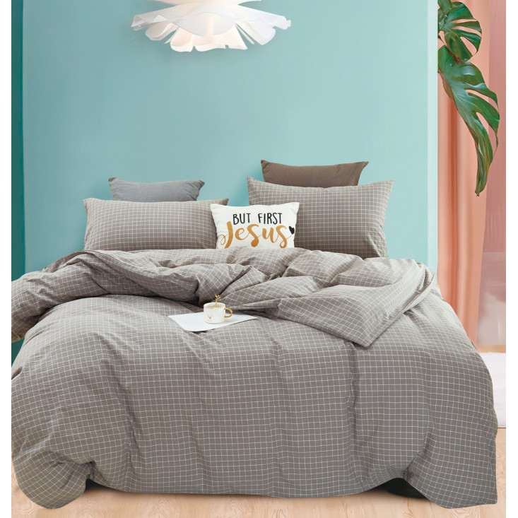 Постельное белье 1,5-спальное лен с хлопком Valtery Organic LE-21