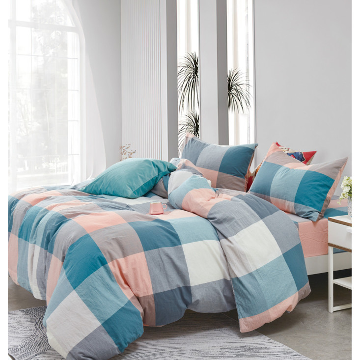 Постельное белье евро лен с хлопком Valtery Organic LE-17